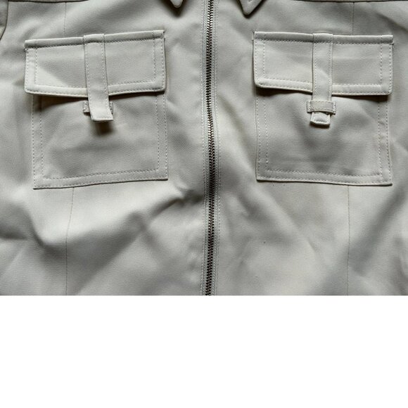 New Women's Calvin Klein Belted Full Zip Suit Blazer Size 10 Wheat MSRP $149 - Picture 6 of 6